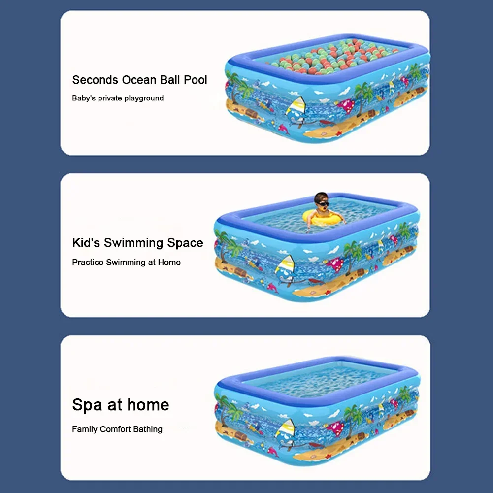 Piscina inflable de 110-180CM para interiores y exteriores, piscina de PVC, piscina gruesa de dibujos animados para niños pequeños