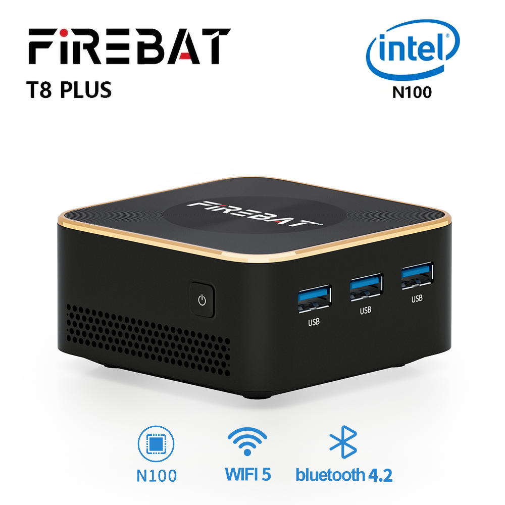 FIREBAT T8 Plus Mini PC Intel N5095 N100 CPU ordenador de escritorio 8GB 16GB SSD 256GB 512GB 1TB DDR4 DDR5 WIFI5 BT4.2 HDMI Minipc
