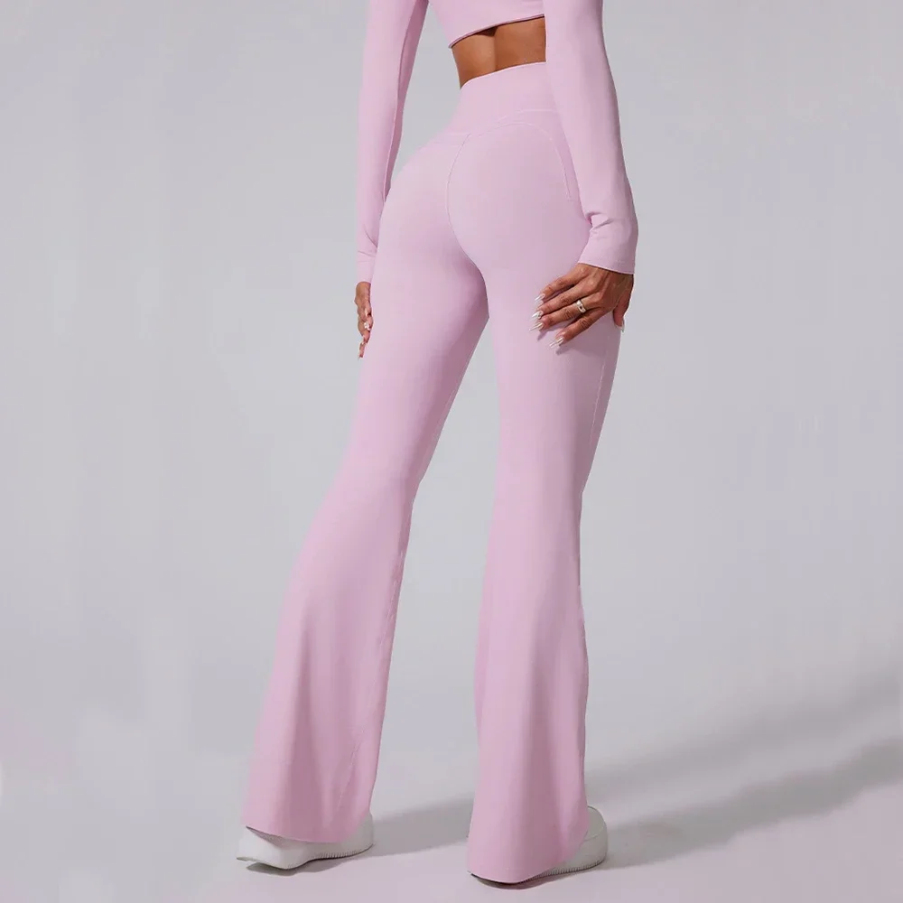 Femmes taille haute Leggings évasés Gym Fitness pantalons de Yoga entraînement course Sport Leggings femmes contrôle ventre Yoga pantalons à jambes larges