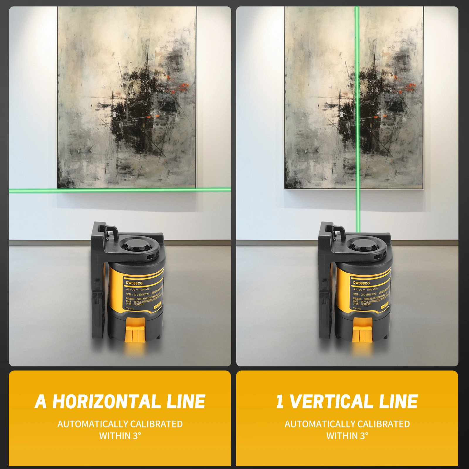 Dewalt dw088cg laserlevel com case30m auto-nivelamento linha cruzada verde linha cruzada laser horizontal vertical nível de laser 2 linhas