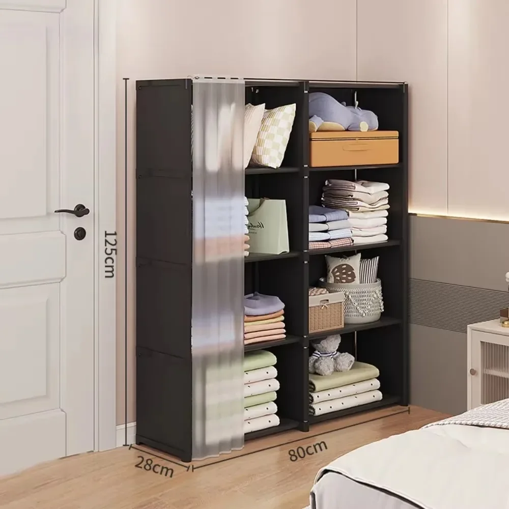 Dustproof Wardrobe Multipurpose Racks Reinforce Cloth Wardrobe Applicable To Household High Capacity Furniture Closet Cabinet