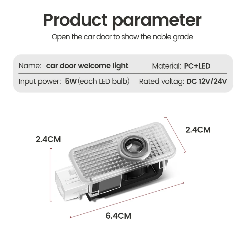 Luces de bienvenida para puerta de coche, lámparas de proyector Led, decoración para Audi Sline A3 A1 A4 A6 B8 A5 B7 C7 A7 A8 B9 B6 C6 Q2 Q3 Q5 Q7 Q8 TT R