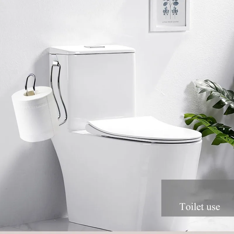 Wall Mount ที่ใส่กระดาษชําระไม่มีเจาะกระดาษทิชชูผ้าเช็ดตัวม้วนตู้ผ้าเช็ดตัว Easy Hooks สําหรับห้องน้ําห้องครัว