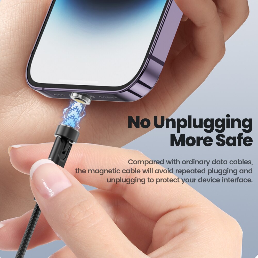 Toocki-マイクロUSB/Type-C急速充電ケーブル,540回転可能な磁気ケーブル,iPhone 12 x xiaomi