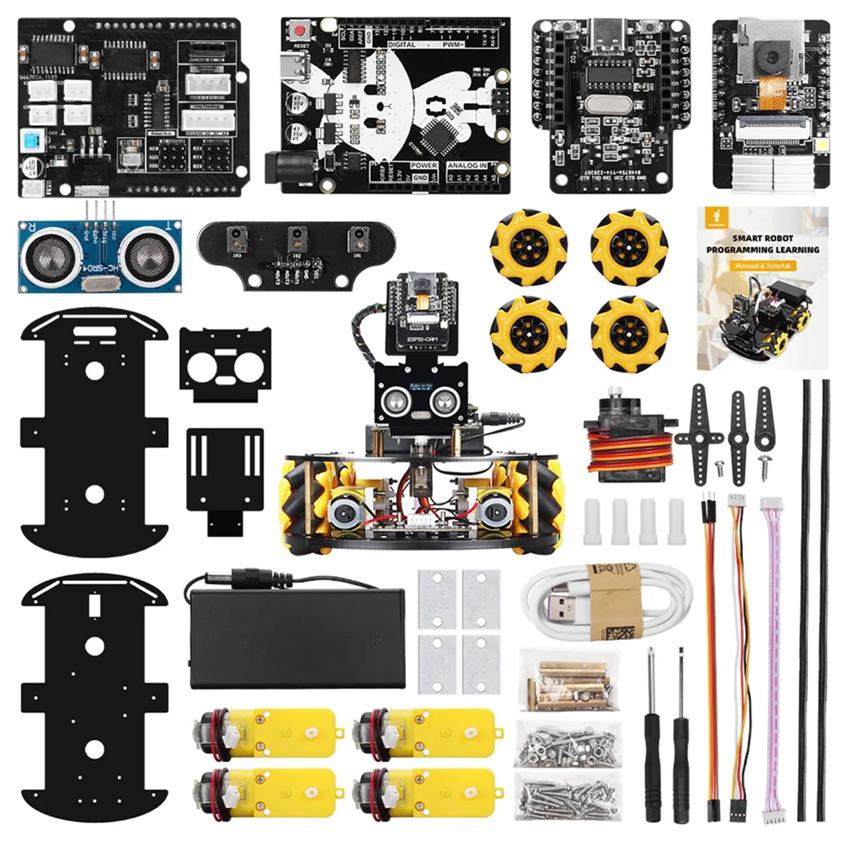 Roboter-Starter-Car-Kit für die Arduino-Programmierung mit ESP32-Kamera, Lern- und Entwicklungs-Komplettset für die intelligente Automatisierung