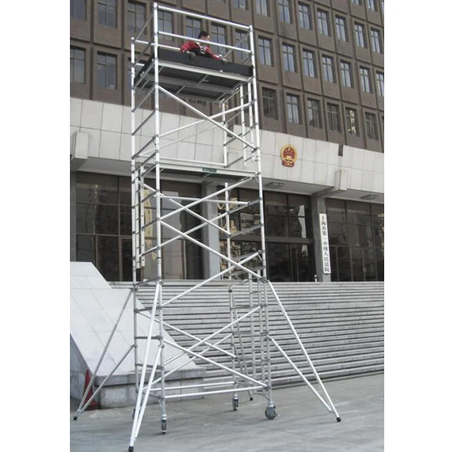 Torre per impalcature mobile in alluminio da 6 m 8 m 10 m 12 m con piattaforma