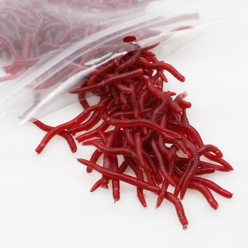 50-200pcs Soft Fishing Lure Simulation Worm 4cm 0.3g Artificial Lifelike Lures Fishy Smell Bass Lure Fishing Tackle