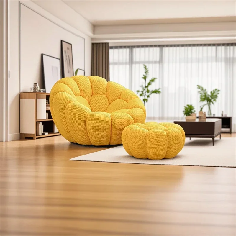 Single Seat Designer Pumpkin Lazy Sofa Balcony and Bedroom Can Lie Down and Recline Italian Minimalist Rochburg Football Sofa