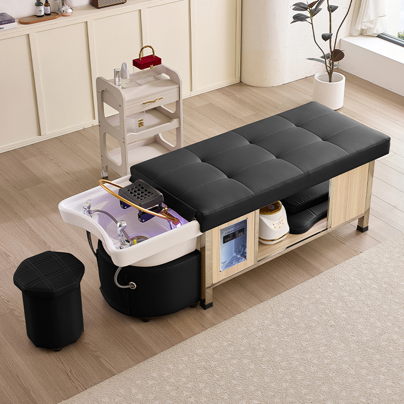 Equipo de peluquería, cabezal de circulación de agua, spa, lavado de cabello, mesa de masaje, cama de champú