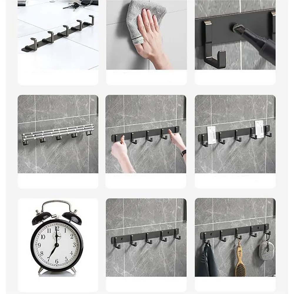 Wholesale of door hooks, space aluminum, non perforated bathroom hooks, bedroom storage, clothes hanger hooks, wall clothes hook