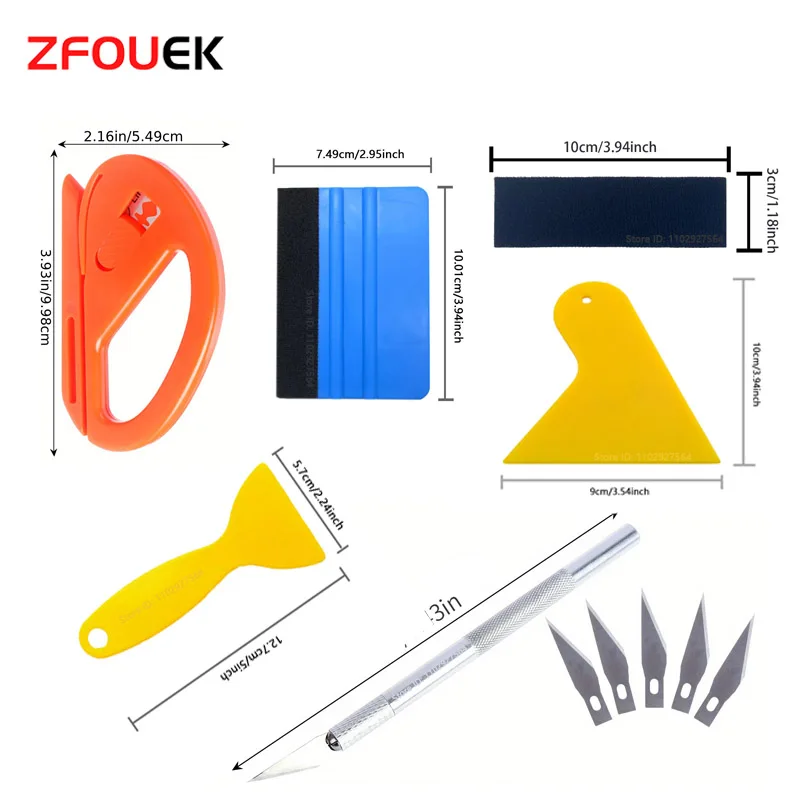 ใหม่รถฟิล์มห่อเครื่องมือ Zfouek ชุดไม้กวาดชุดไวนิลเครื่องตัดขูดสําหรับรถยนต์ Window Tint รถอุปกรณ์เสริมห่อเครื่องมือ