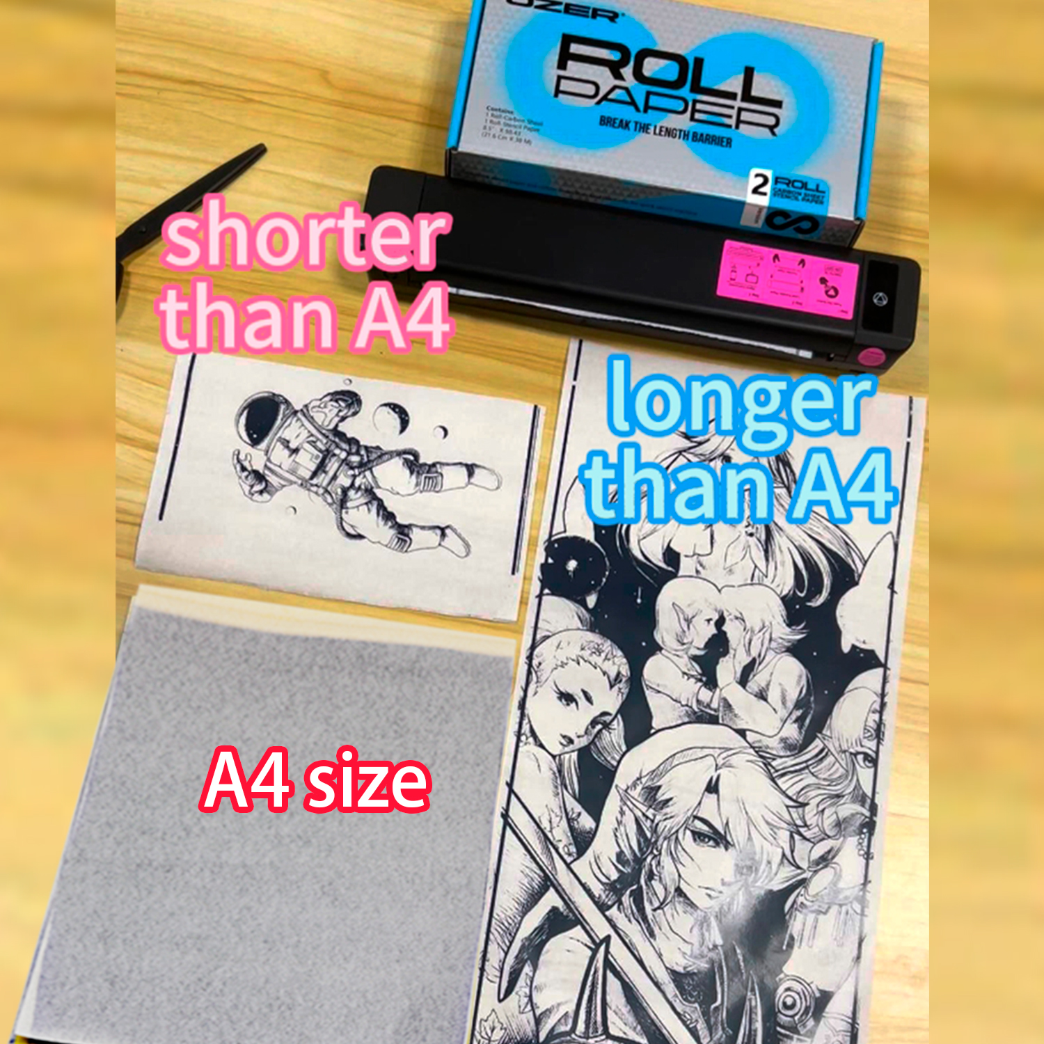 OZER Tattoo Transfer Paper Rolling paper Thermal Copier Template Paper for Thermal printer tattoo Paper for Tattoo supplies