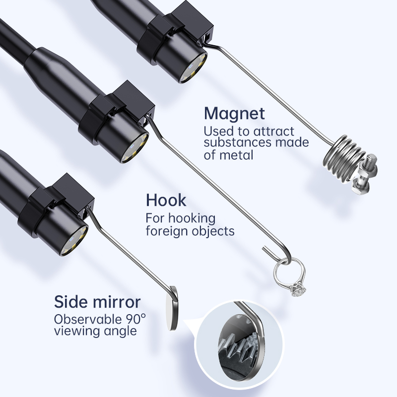 Промышленная эндоскопическая камера 4,3-дюймовый IPS-экран HD 1080P Бороскоп для осмотра канализационных труб IP67 Водонепроницаемый светодиод 2000 мАч для автомобиля