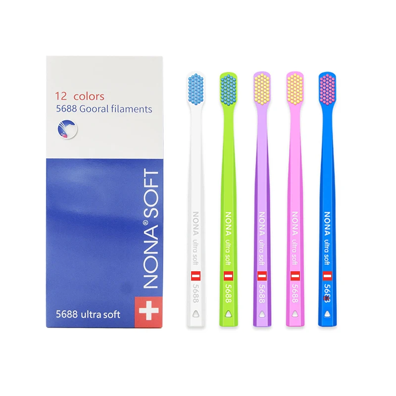 Paquete de 12cepillos de dientes de microfibra ultrasuave, cepillo de dientes manuale de alta densidad, cuidado de las encías, ce