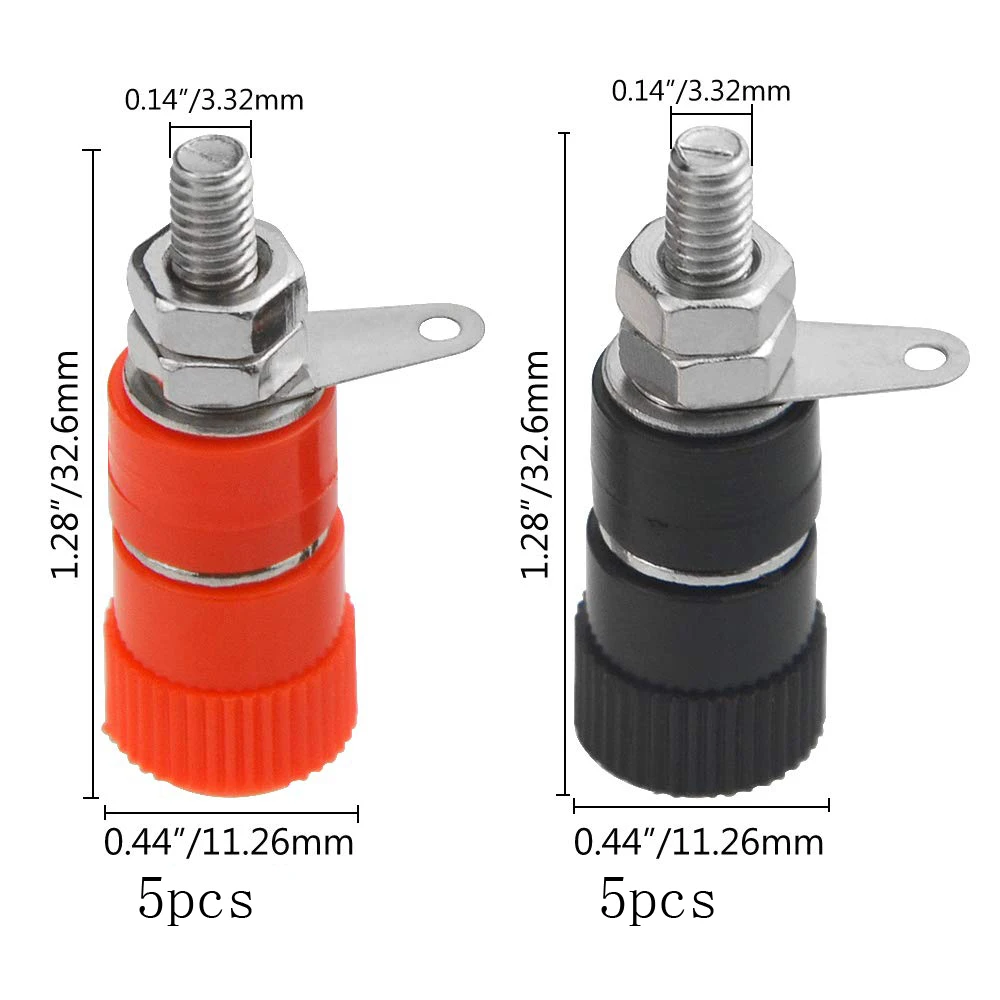 10 ชิ้น Binding โพสต์เทอร์มินัลปลั๊กกล้วย 4 มิลลิเมตรซ็อกเก็ตขั้วต่อเทอร์มินัล 4 มิลลิเมตรสําหรับเครื่องขยายเสียง Arduino