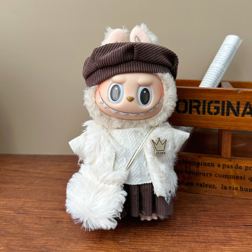Für Ropa Labubu 17 cm Labubu-Set, Hut, Kunststil, kleine Künstlerkleidung, Labubu-Kleidung