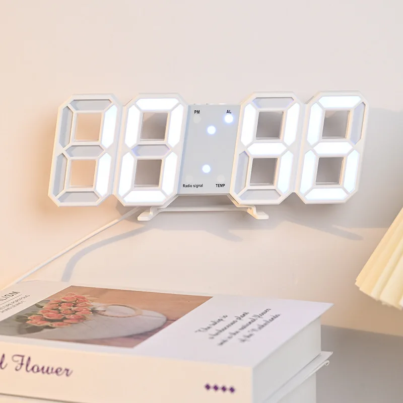Reloj de pared digital, reloj de escritorio, decoración del hogar, reloj de mesa LED interior, reloj de pared de salón