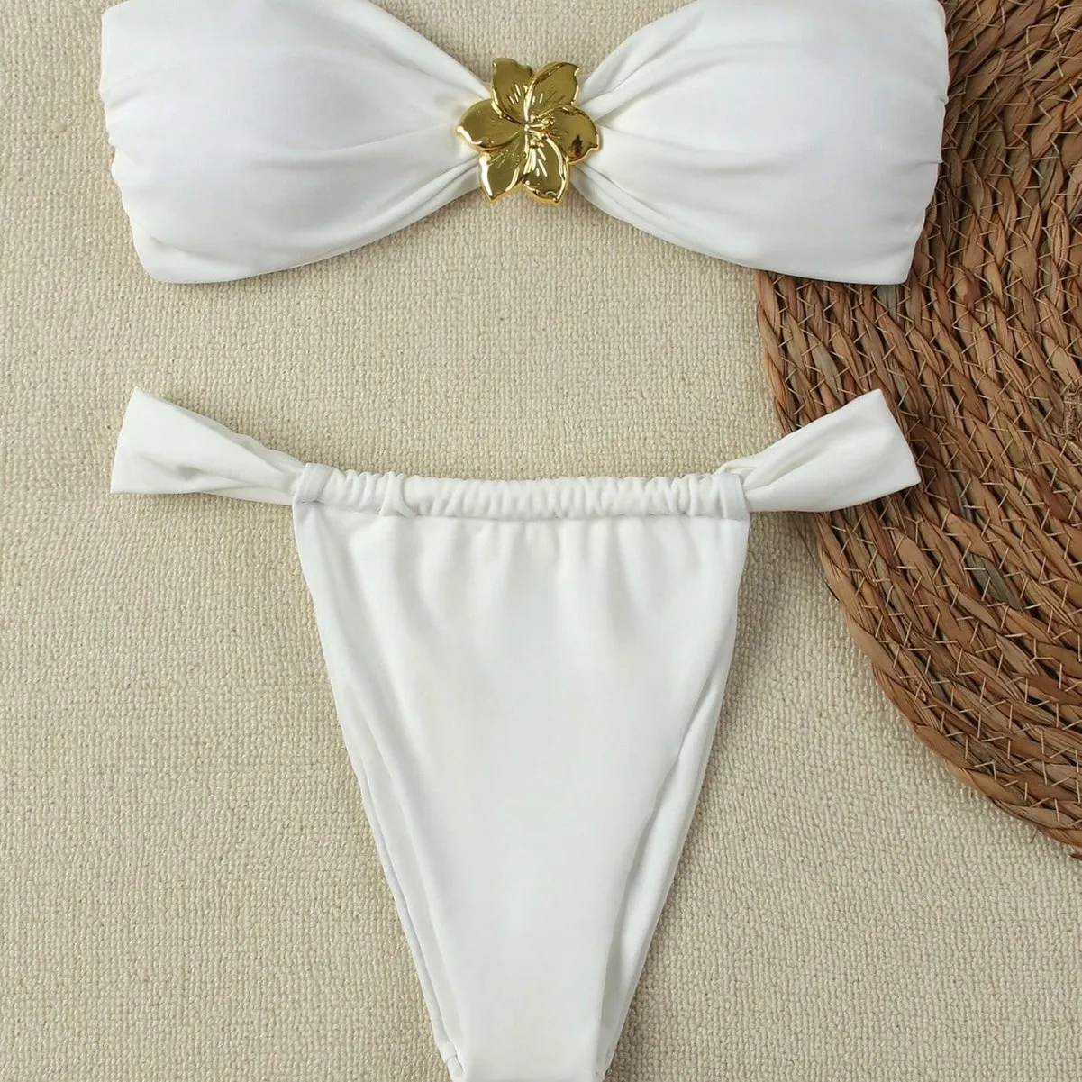 "2025 Ensemble bikini push-up sexy bandeau - Maillot de bain string brésilien pour femme"