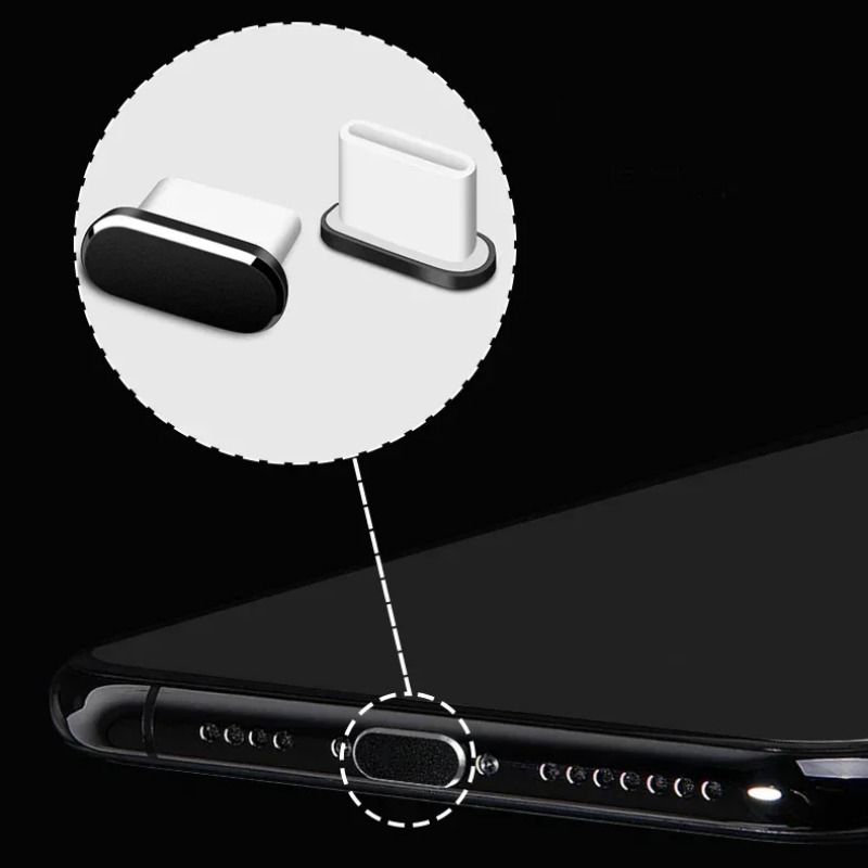 Porta de carregamento para telefone celular, plugue de poeira com escova de limpeza, iPhone 15, 14, 13, 12 Pro Max, Plus, Samsung, Xiaomi, IOS, Tipo C Cleaner Set