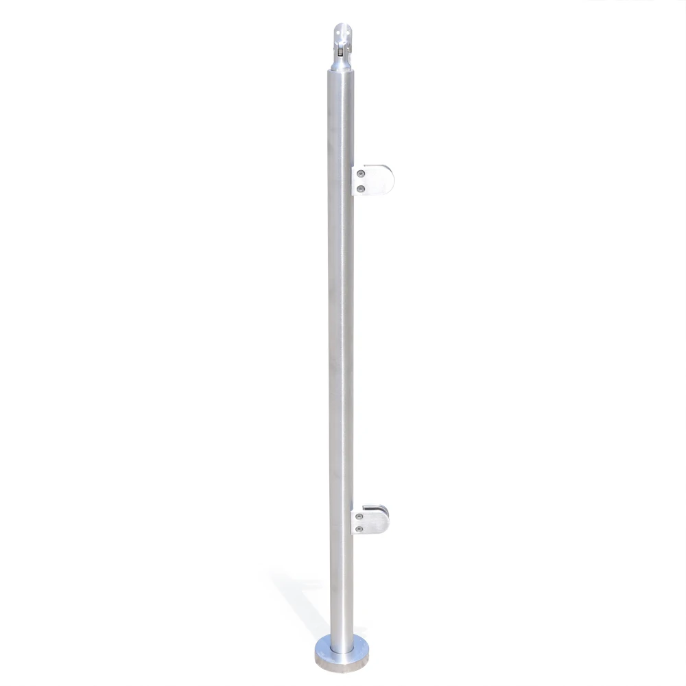 Stainless Steel Railing 110cm End Post (316 Material With Top Seat), Staircase Balcony, Office And Household Railing