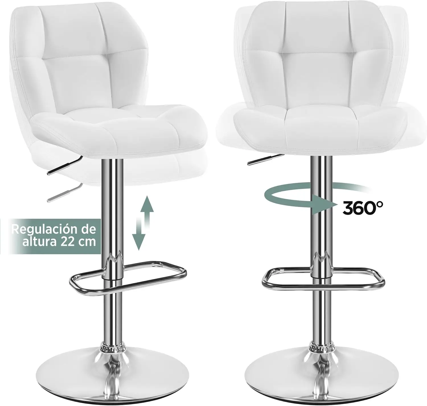 Yaheetech Juego de 2 Taburete de Bar Taburete de Altura Ajustable