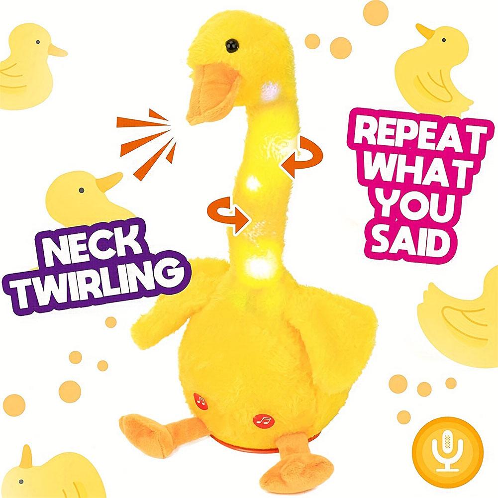 Cute Repeating Talking Duck Children's Plush Toy Fun Gift Twisting Imitation Talking Dancing Music Recording Toy Educational