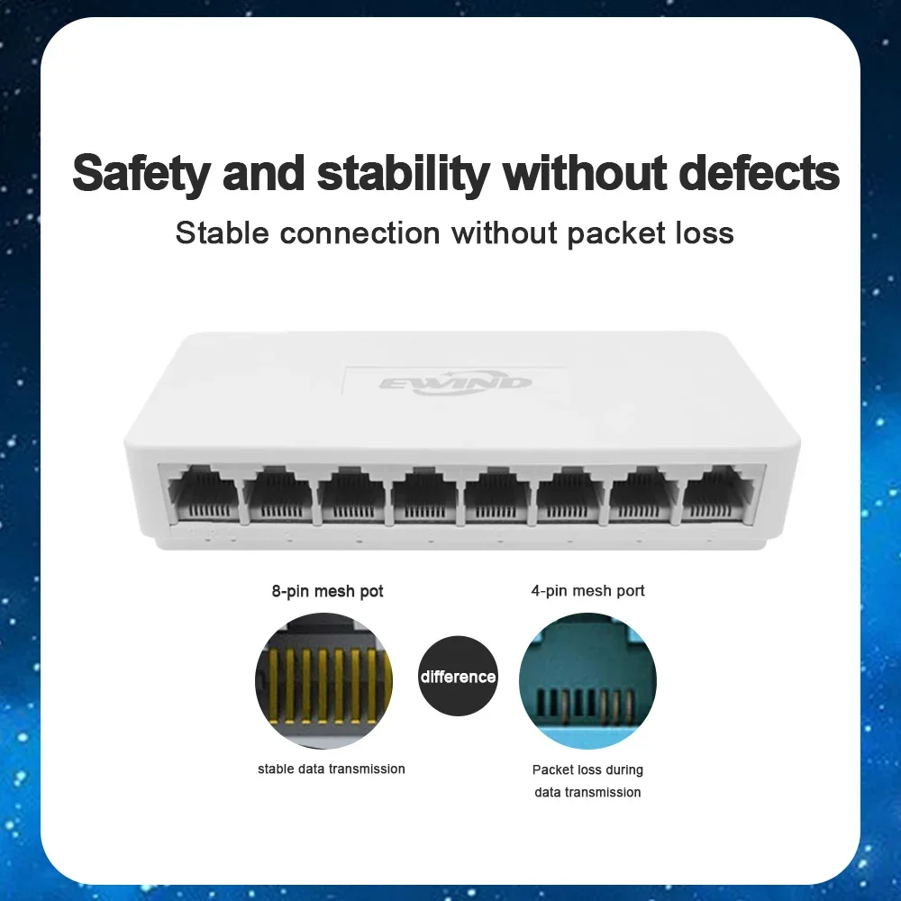 Conmutador Ethernet de 10/100/1000Mbps, adaptador de interruptor de red Gigabit de escritorio de 5/8 puertos, puerto RJ45 rápido, conmutador Ethernet automático MDI/MDIX