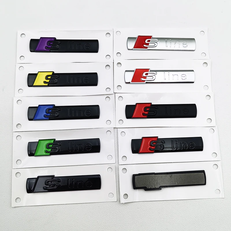 Emblema da linha do logotipo S do ABS Sline, emblema do pára-choque do carro para Audi A1, A2, A3, A4, A5, A6, A7, Q2, Q3, Q5, Q7, Q8, S3, S4, s5, S6, S7, TT, etiqueta 3D