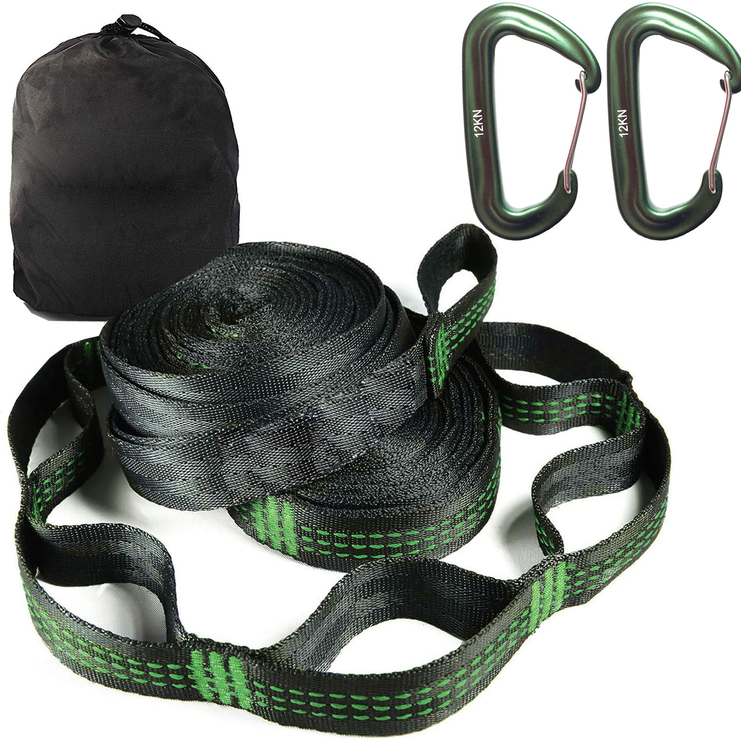 Hammock correias para rede, rede de paraquedas, corda pendurada árvore, 9.5ft comprimento, 360cm comprimento, 2 partes