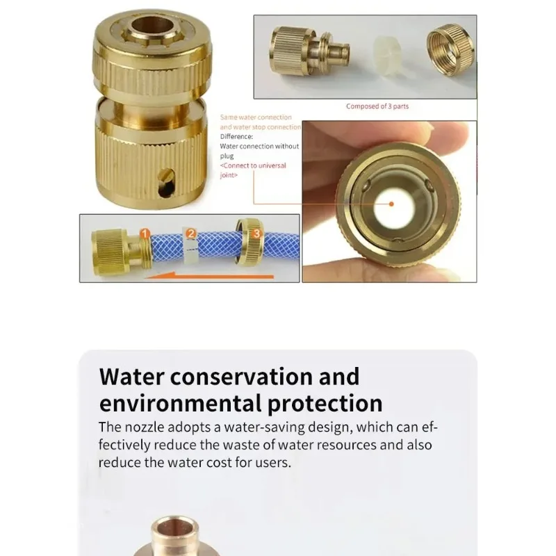 4-Way Water Quick Connector แรงดันสูง Quick Coupling สําหรับเครื่องซักผ้ารถยนต์น้ําปืนอะแดปเตอร์ข้อต่อสวนชลประทานอุปกรณ์เสริม