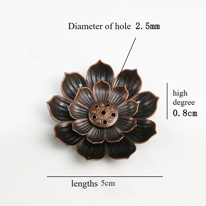 New 1PC Alloy Incense Burner Stick Holder Plate Buddhism Lotus Censer Bronze Nasturtium Incense Burner