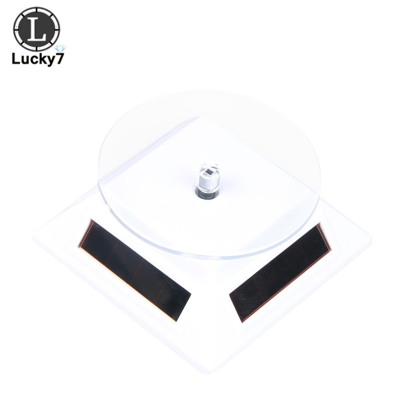 360 แผ่นเสียงพลังงานแสงอาทิตย์ตู้โชว์หมุนเครื่องประดับนาฬิกาแหวนขาตั้งโทรศัพท์แสดงเครื่องประดับยืนแสดงเครื่องประดับ 4 สี