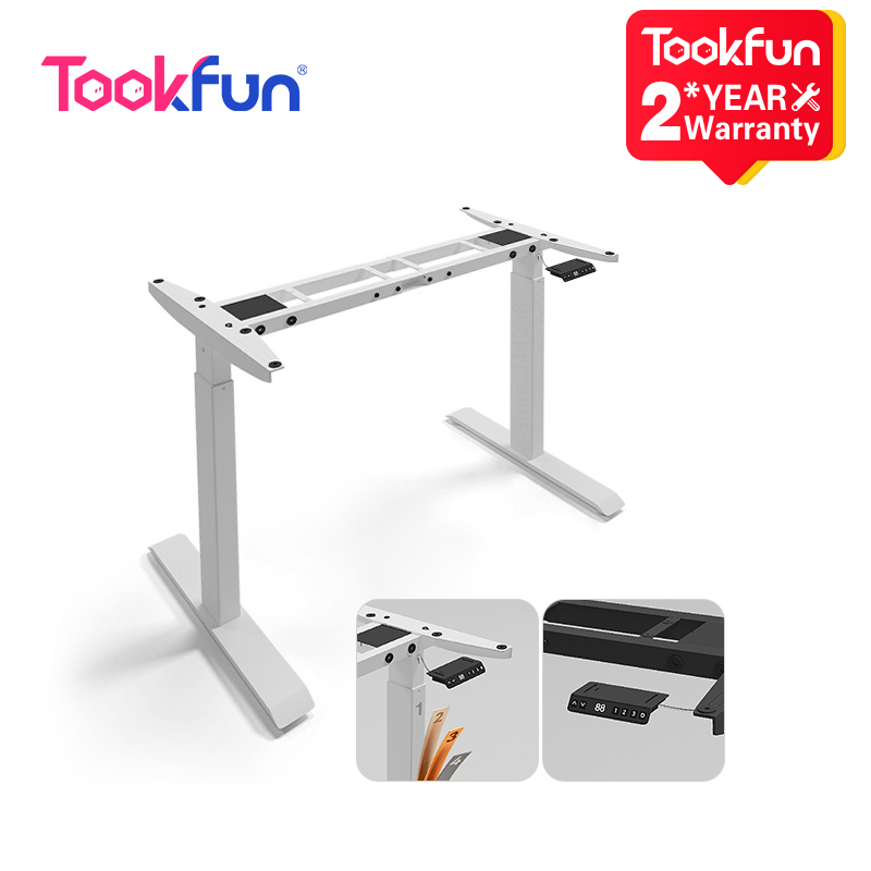 Tookfun 電動インテリジェントリフトデスクスタンドスタンディングデスク学習テーブルシングル/ダブルモーターリフトテーブル脚 ≤45dB