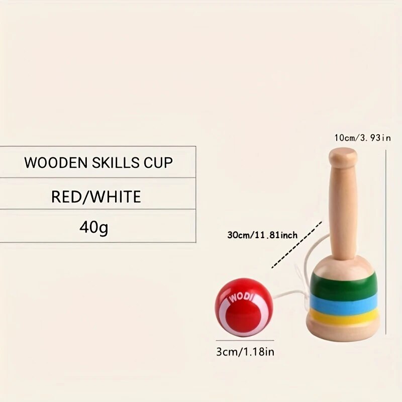 Montessori Toy Wooden Skill Sword Cup Develop Intelligence Smooth Toys Educational Traditional Games Toys Throw and Catch Ball