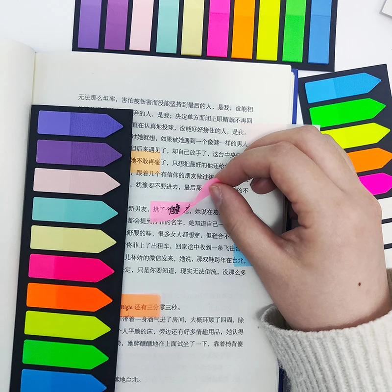 KindFuny 200pcs Transparent Sticky Notes Tab Self-Adhesive Posted It Clear канцелярия Annotation Books Page Marker Stationery