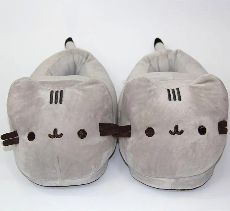 Chinelos de gato cobertos completos dos desenhos animados inverno quente slides macio pelúcia boneca interior bonito anime quarto sapatos para homem mulher uso doméstico