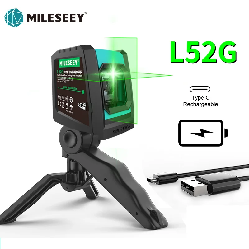MiLESEEY 2 Dòng Laser L52R L62 360 Laser L6 Nivel Laser Với Pin Và Chân Лазерный Уровень