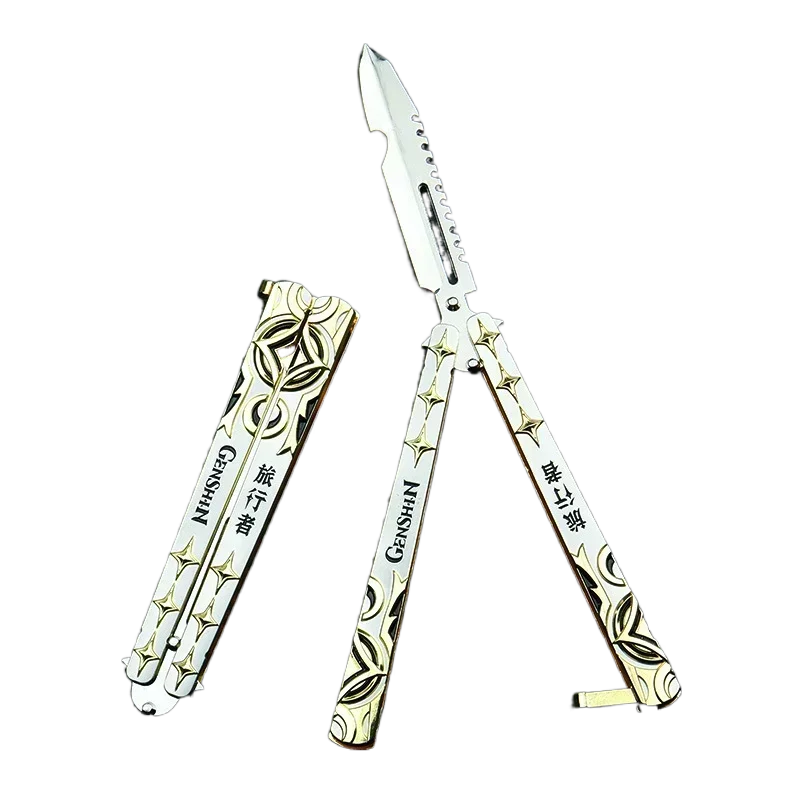 New 21 Styles Animation Butterfly Knife Is Folded and Uncut, and the Novice Boys Practice Throwing Alloy Weapon Models