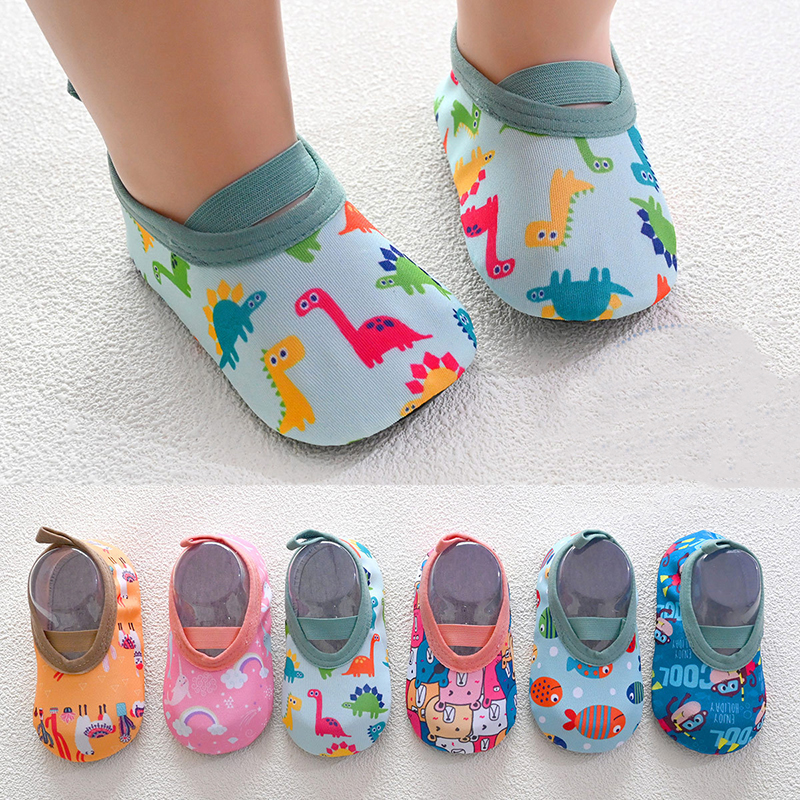 Zapatos de agua de dibujos animados para bebés, niños y niñas, descalzos, calcetines acuáticos, antideslizantes, para Surf, pesca, buceo, interiores y exteriores