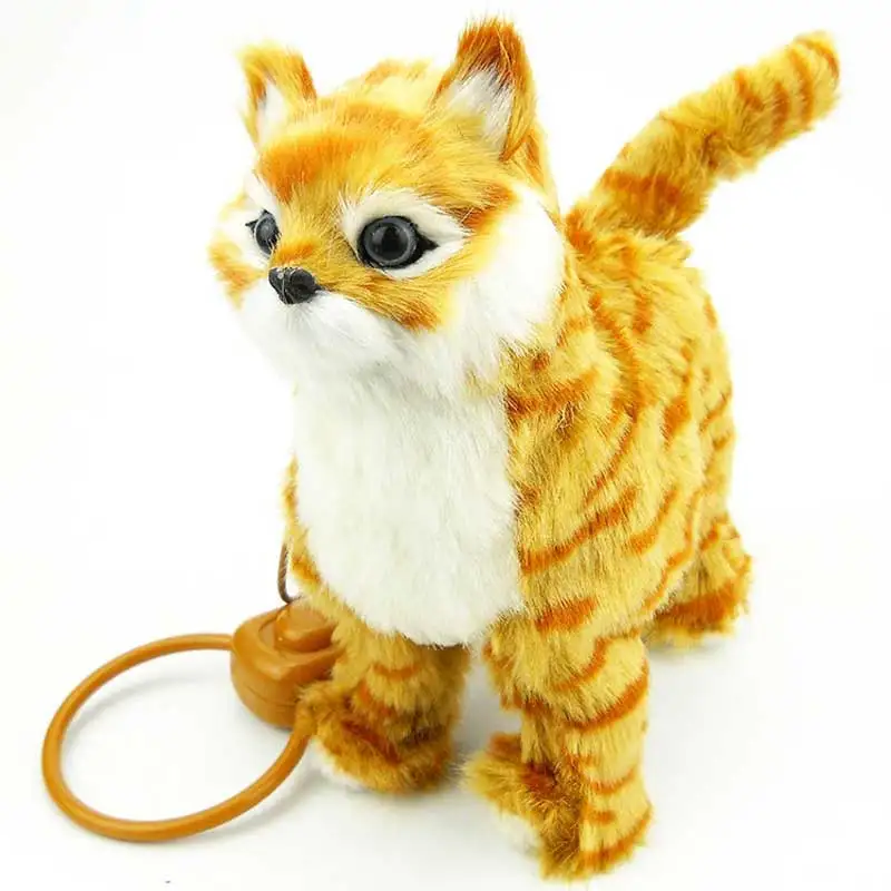 Eletrônico pelúcia robô cão brinquedo, gato, cantando, canções, caminhar, Mew, trela, gatinho, crianças, presente de aniversário, pet