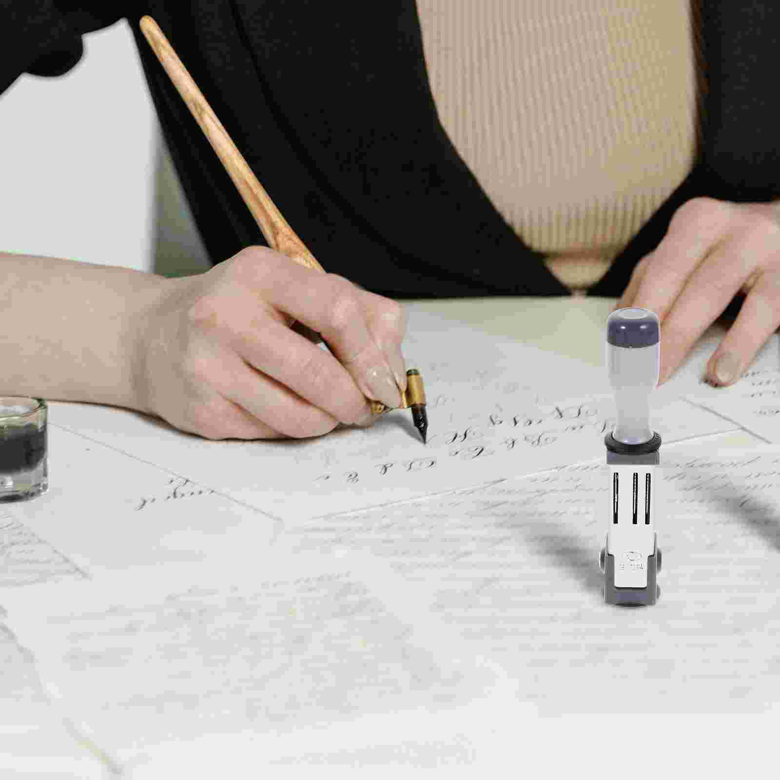 Number Date Stamp Material (round 21mm) Daily Use Time Silver Metal Office