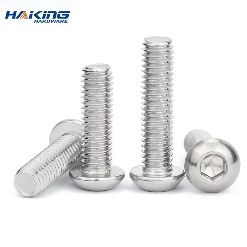 5-50 Con ISO7380 M2 M2.5 M3 M4 M5 M6 M8 304 A2 Vòng Thép Không Gỉ Hoặc Đen 10.9 cấp Lục Giác Ổ Cắm Nút Đầu Allen Bu Lông Ốc Vít