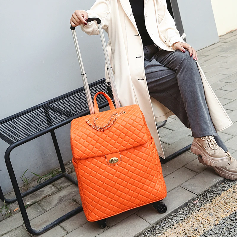 20 polegada rolando mala trole saco de bagagem sacos de viagem mala com rodas mute universais luz moda carry on bagagem