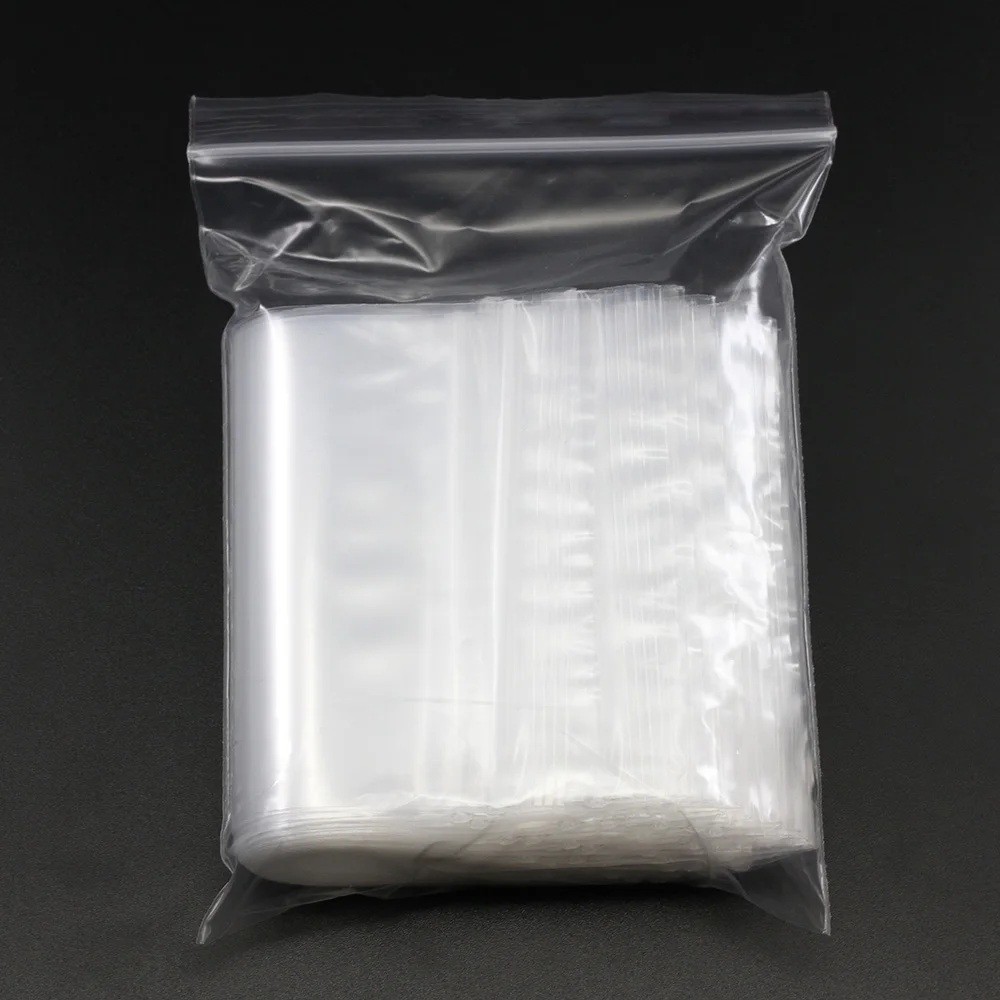 30-100 pz/borsa 4*6/5*7/6*8/7*10/8*12 cm Chiusura Con Zip Richiudibile In Plastica Poli Sacchetti Trasparenti Bulk Gioielli Mestiere Accessorio imballaggio