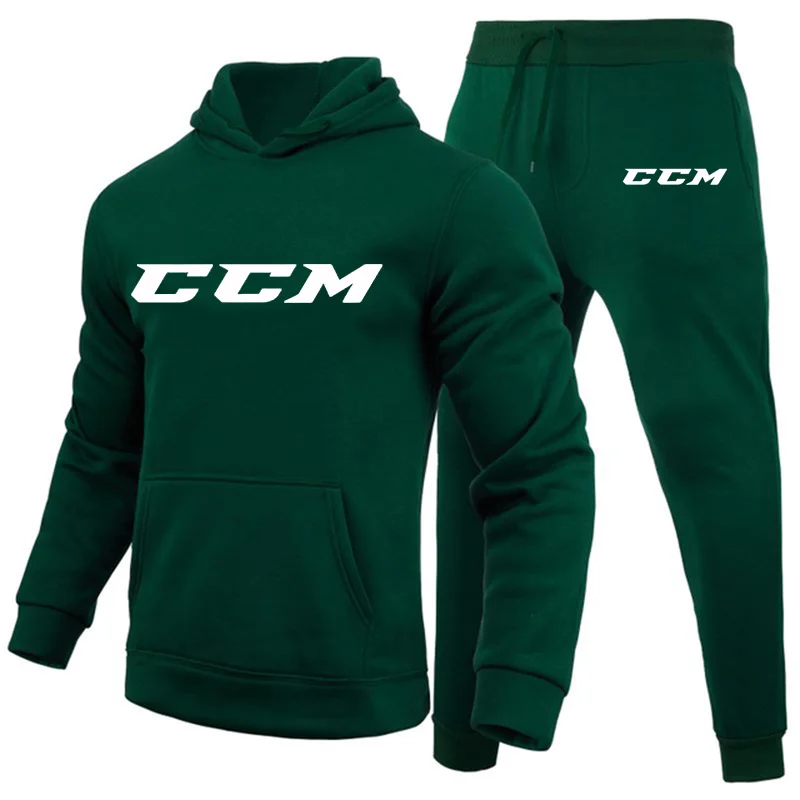 Chándal CCM para hombre, conjuntos informales de 2 piezas, sudadera con capucha + pantalones de chándal, ropa deportiva con estampado CCM, ropa deportiva para hombre, traje deportivo para correr