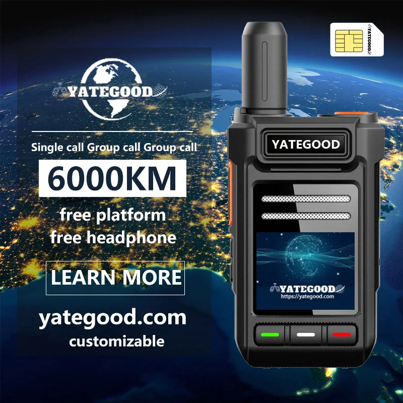 YATEGOOD  G510S GPS 5000KM ham radio walkie talkie long range global ptt  4G poc radio100km