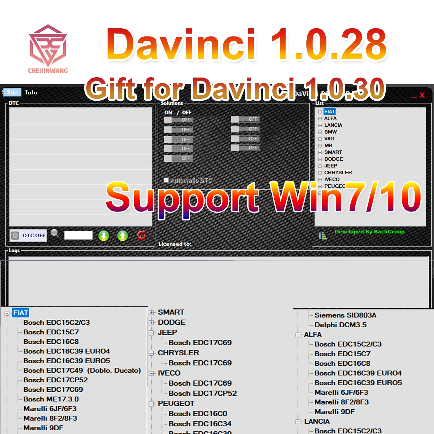 2024 Davinci 1.0.28 PRO Soporte de software Win 7/10/11 Davinci 1.0.30 Funciona en KESS/KTAG