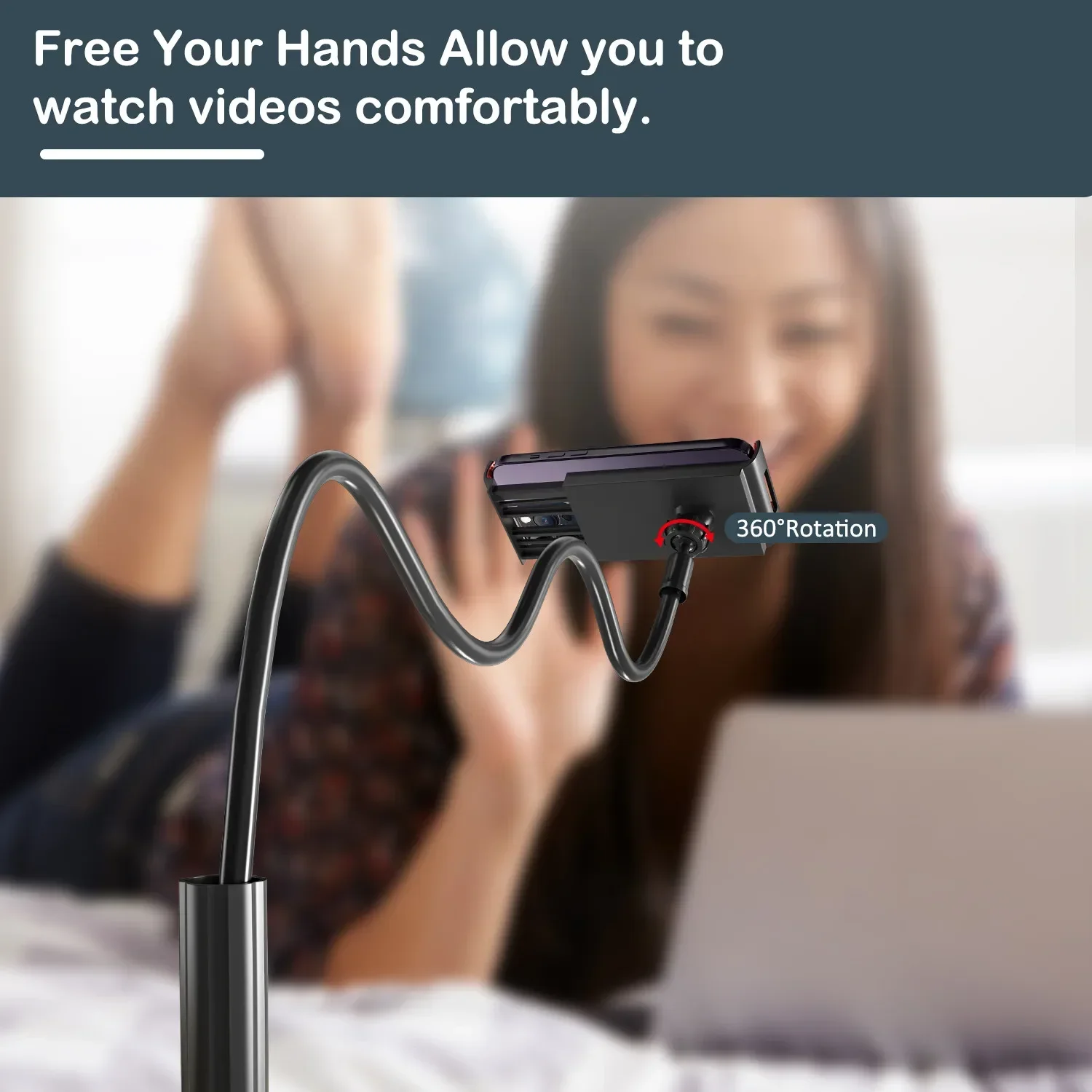 Support de tablette de téléphone à col de cygne réglable à 360 degrés, Clip de montage de bras Flexible pour iPad iPhone Samsung, support d'accessoires
