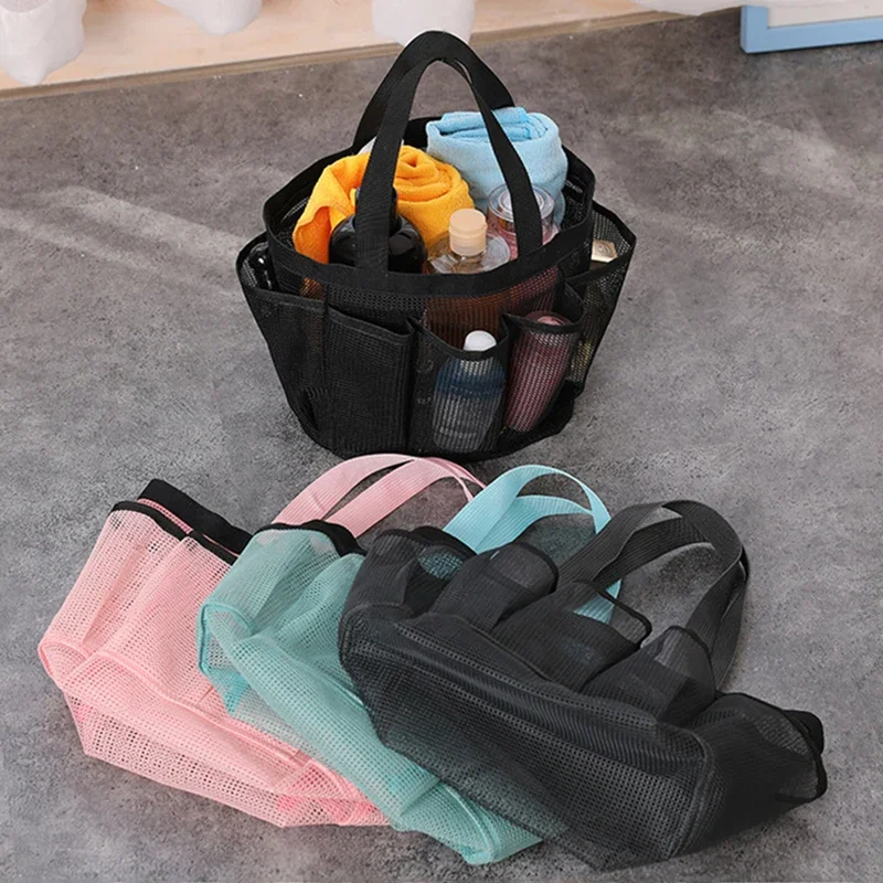 Borse da spiaggia in rete Borsa tote con 8 tasche Borsa tote pieghevole leggera impermeabile Borsa da piscina oversize