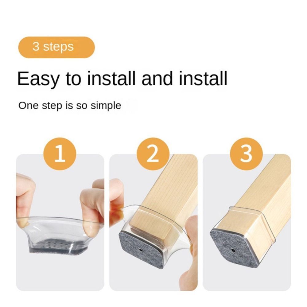 Защитные напольные ограничители, Нескользящие квадратные Чехлы для ножек стула, утолщенные снижение уровня шума, силиконовые колпачки для ножек, крышка для ножек